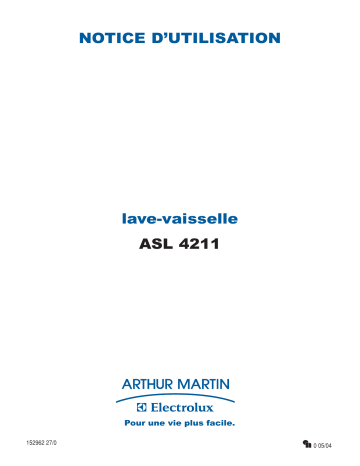 ARTHUR MARTIN ELECTROLUX ASL4211 Manuel utilisateur | Fixfr
