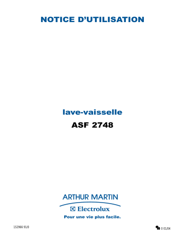 ARTHUR MARTIN ELECTROLUX ASF2748 Manuel utilisateur | Fixfr