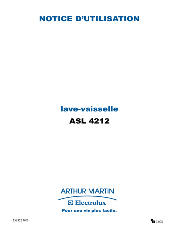 ARTHUR MARTIN ELECTROLUX ASL4212 Manuel utilisateur | Fixfr
