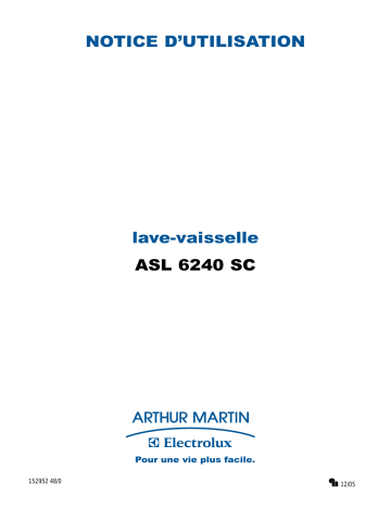 ARTHUR MARTIN ELECTROLUX ASL6240SC Manuel utilisateur | Fixfr