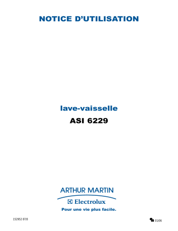 ASI6229ALU | ASI6229W | ASI6229X | ARTHUR MARTIN ELECTROLUX ASI6229N Manuel utilisateur | Fixfr