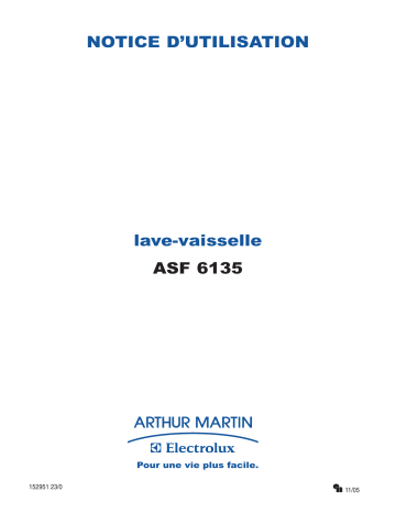 ARTHUR MARTIN ELECTROLUX ASF6135S Manuel utilisateur | Fixfr