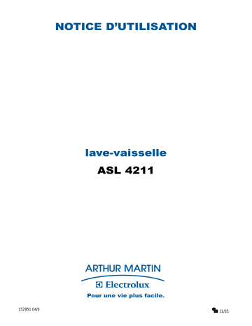 ARTHUR MARTIN ELECTROLUX ASL4211 Manuel utilisateur | Fixfr