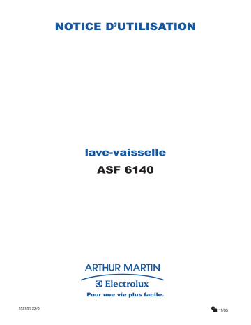 ARTHUR MARTIN ELECTROLUX ASF6140 Manuel utilisateur | Fixfr