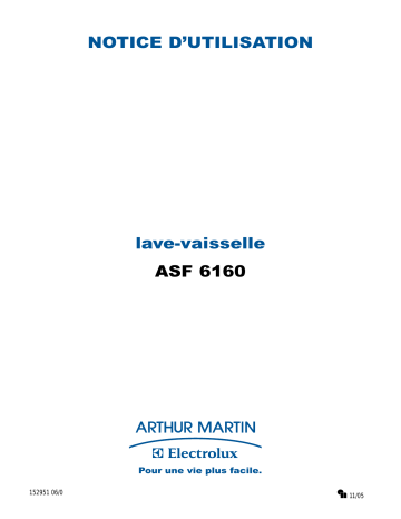 ASF6160S | ARTHUR MARTIN ELECTROLUX ASF6160 Manuel utilisateur | Fixfr