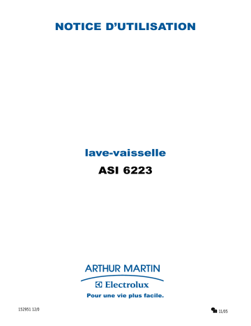 ARTHUR MARTIN ELECTROLUX ASI6223N Manuel utilisateur | Fixfr