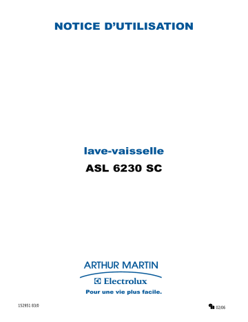 ARTHUR MARTIN ELECTROLUX ASL6230SC Manuel utilisateur | Fixfr