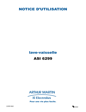 ASI6299X/1 | ARTHUR MARTIN ELECTROLUX ASI6299W/1 Manuel utilisateur | Fixfr