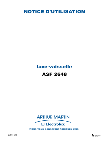 ARTHUR MARTIN ELECTROLUX ASF2648 Manuel utilisateur | Fixfr
