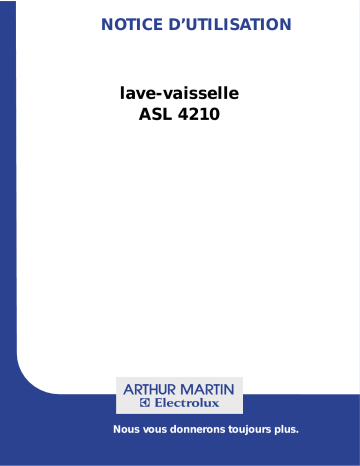 ARTHUR MARTIN ELECTROLUX ASL4210 Manuel utilisateur | Fixfr