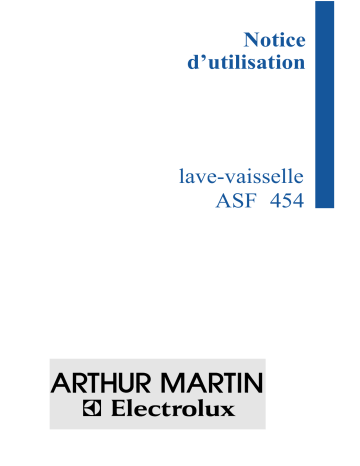 ARTHUR MARTIN ELECTROLUX ASF454 Manuel utilisateur | Fixfr