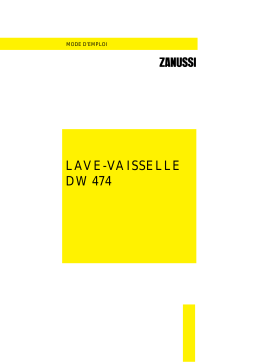 Zanussi DW474-1 Manuel utilisateur