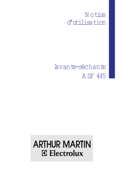 ARTHUR MARTIN ELECTROLUX ASF445 Manuel utilisateur