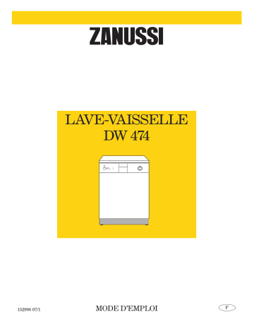 Zanussi DW474-1 Manuel utilisateur | Fixfr