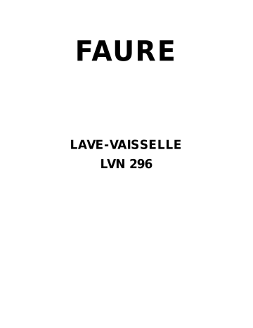 Faure LVN296W Manuel utilisateur | Fixfr