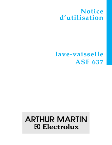ARTHUR MARTIN ELECTROLUX ASF637 Manuel utilisateur | Fixfr