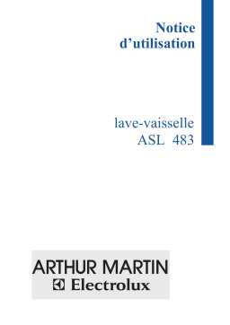 ARTHUR MARTIN ELECTROLUX ASL483 Manuel utilisateur