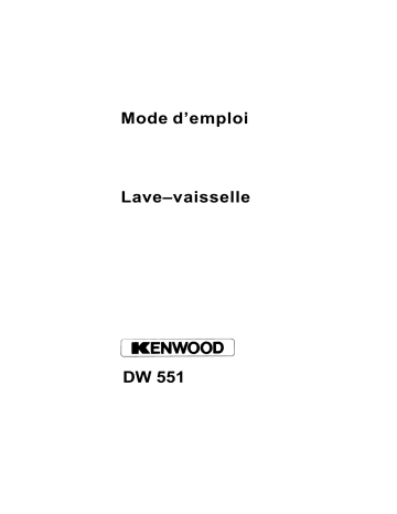 DW551 WS | Kenwood DW551 SW Manuel utilisateur | Fixfr