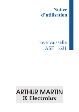 ARTHUR MARTIN ELECTROLUX ASF1631 Manuel utilisateur