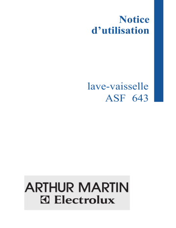 ARTHUR MARTIN ELECTROLUX ASF643 Manuel utilisateur | Fixfr