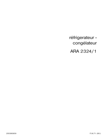 ARTHUR MARTIN ELECTROLUX ARA 2324/1 Manuel utilisateur | Fixfr