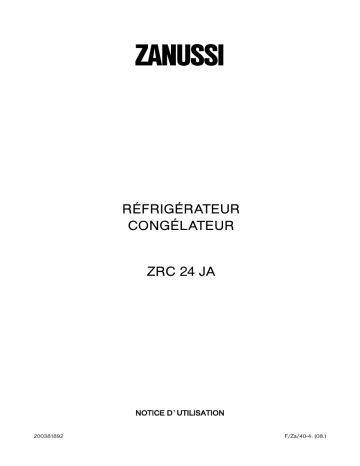 Zanussi ZRC24JA Manuel utilisateur | Fixfr