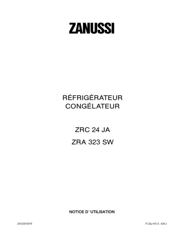 ZRA323SW | Zanussi ZRC24JA Manuel utilisateur | Fixfr