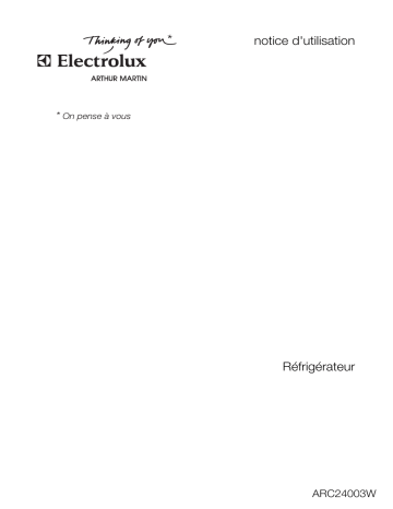 ARTHUR MARTIN ELECTROLUX ARC24003W Manuel utilisateur | Fixfr
