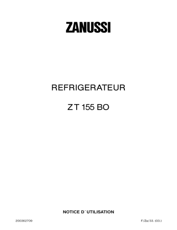 Zanussi ZT155BO Manuel utilisateur | Fixfr