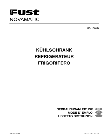 Novamatic KS 158-IB Manuel utilisateur | Fixfr