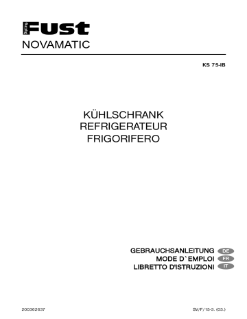 KS 75-IB | Novamatic KS75-IB Manuel utilisateur | Fixfr