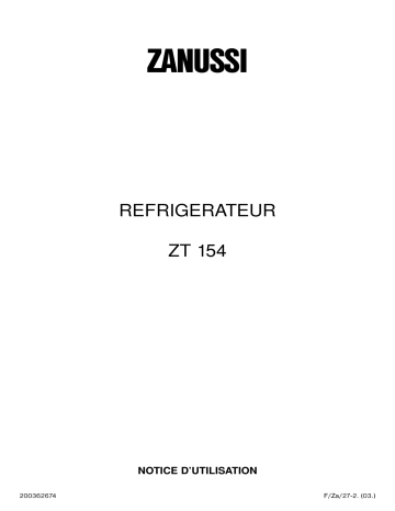 Zanussi ZT 154 Manuel utilisateur | Fixfr