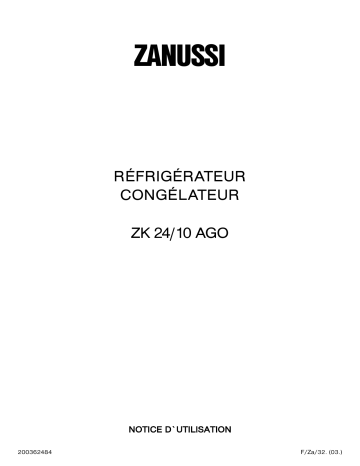 Zanussi ZK 24/10 AGO Manuel utilisateur | Fixfr