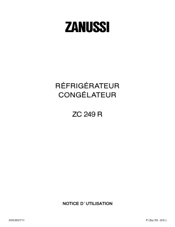 Zanussi ZC 249 R Manuel utilisateur | Fixfr