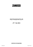 Zanussi ZT 154 BO Manuel utilisateur