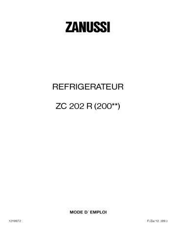 ZC 252 R | Zanussi ZC 202 R Manuel utilisateur | Fixfr