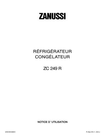 Zanussi ZC 249 R Manuel utilisateur | Fixfr