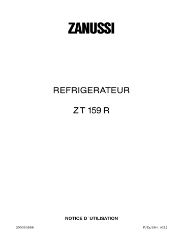 Zanussi ZT 159 R Manuel utilisateur | Fixfr