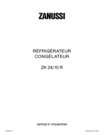 Zanussi ZK 24/10 R Manuel utilisateur | Fixfr