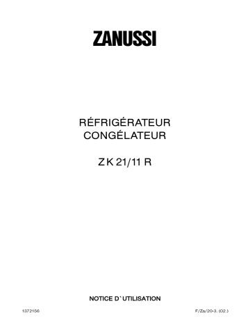 Zanussi ZK 21/11 R Manuel utilisateur | Fixfr