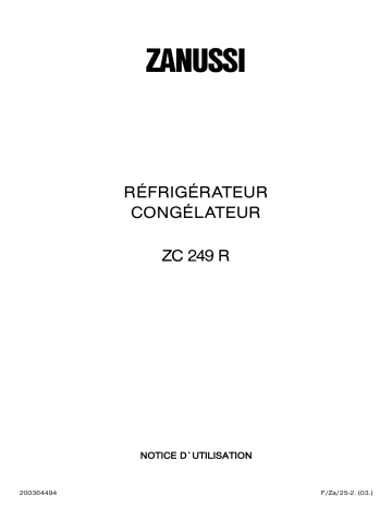 Zanussi ZC 249 R Manuel utilisateur | Fixfr