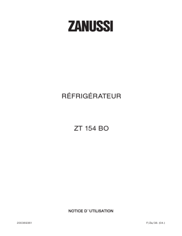 Zanussi ZT154BO Manuel utilisateur | Fixfr