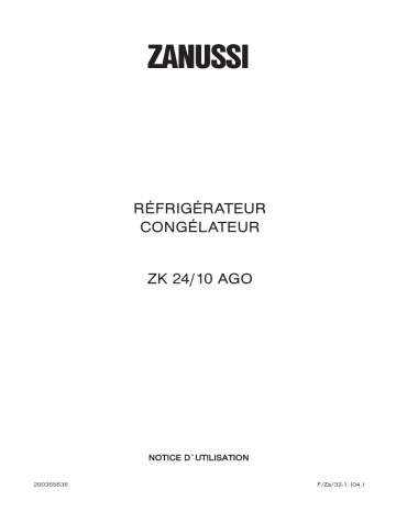 Zanussi ZK 24/10 AGO Manuel utilisateur | Fixfr