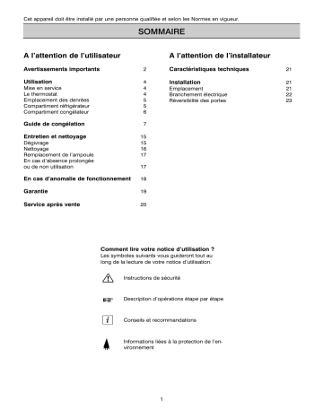 Faure FRC3347AW Manuel utilisateur | Fixfr