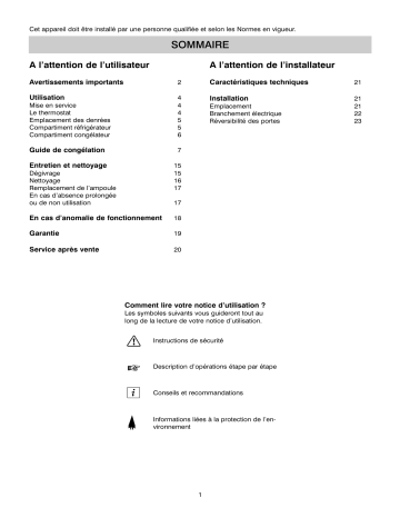 Faure FRC343AW1 Manuel utilisateur | Fixfr