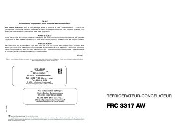 Faure FRC3317AW Manuel utilisateur | Fixfr