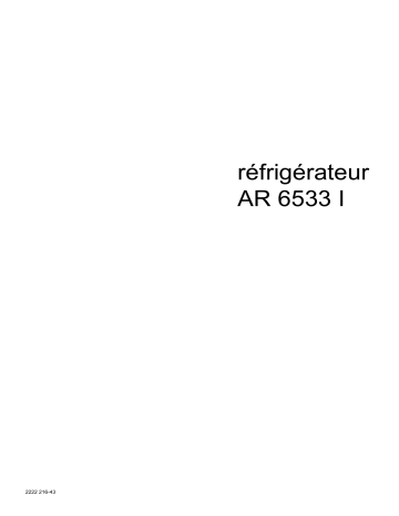 ARTHUR MARTIN ELECTROLUX AR6533I Manuel utilisateur | Fixfr