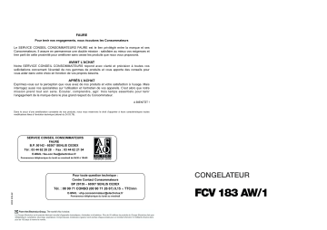 Faure FCV183AW1 Manuel utilisateur | Fixfr