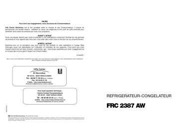 Faure FRC2387AW Manuel utilisateur | Fixfr