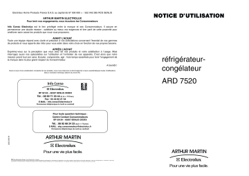 ARTHUR MARTIN ELECTROLUX ARD7520 Manuel utilisateur | Fixfr